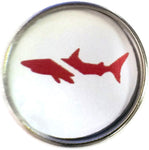 Scuba Diver Down Flag on Shark 18MM - 20MM Fashion Snap Jewelry Snap Charm
