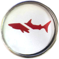 Scuba Diver Down Flag on Shark 18MM - 20MM Fashion Snap Jewelry Snap Charm