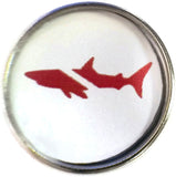 Scuba Diver Down Flag on Shark 18MM - 20MM Fashion Snap Jewelry Snap Charm