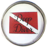 Deep Diver Scuba Diver Down Flag 18MM - 20MM Fashion Snap Jewelry Snap Charm