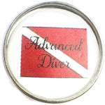 Advanced Diver Scuba Diver Down Flag 18MM - 20MM Fashion Snap Jewelry Snap Charm