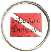 Assistant Instructor on Scuba Diver Down Flag 18MM - 20MM Fashion Snap Jewelry Snap Charm