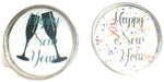 2 Happy New Year Holiday Snap Charms 18MM - 20MM Snap Charm for Snap Jewelry
