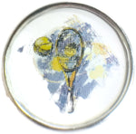 Colorful Tennis Racket and Ball Snap Charm 18MM - 20MM Snap Charm for Snap Jewelry