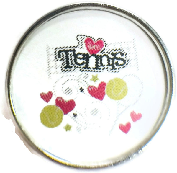 Tennis with Hearts Snap Charm 18MM - 20MM Snap Charm for Snap Jewelry