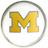 Michigan Wolverines College Logo Fashion Snap Jewelry University Snap Charm