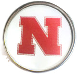 Nebraska Cornhuskers Huskers 2 College Logo Fashion Snap Jewelry University Snap Charm