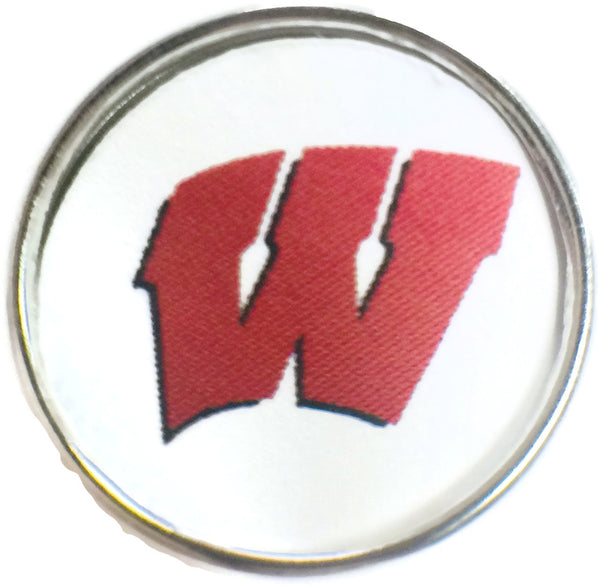 Wisconsin Badgers College Logo Fashion Snap Jewelry University Snap Charm