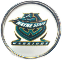 Wayne State Warriors College Logo Fashion Snap Jewelry University Snap Charm