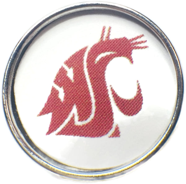 Washington State Cougars College Logo Fashion Snap Jewelry University Snap Charm