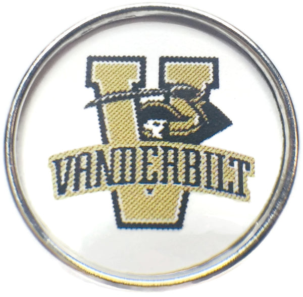 Vanderbilt Commodores College Logo Fashion Snap Jewelry University Snap Charm