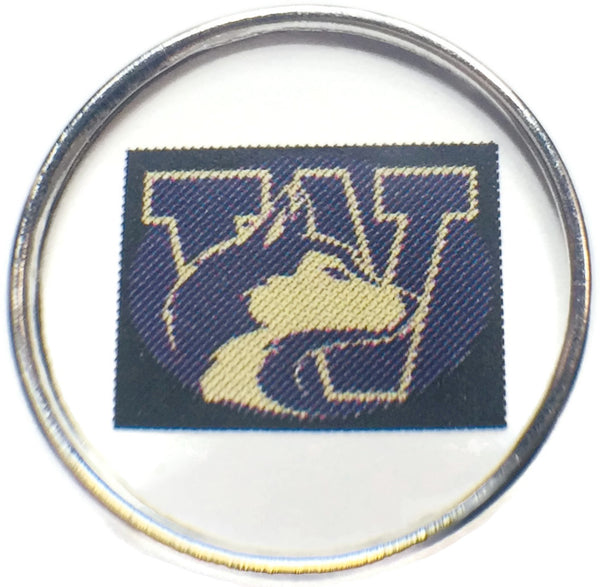 Washington Huskies College Logo Fashion Snap Jewelry University Snap Charm