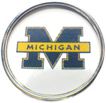 University of Michigan Wolverines College Logo Fashion Snap Jewelry University Snap Charm