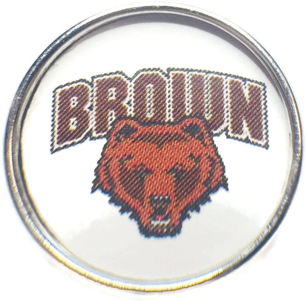 Brown University Brown Bears College Logo Fashion Snap Jewelry University Snap Charm