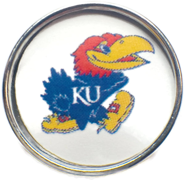 Kansas Jayhawks College Logo Fashion Snap Jewelry University Snap Charm