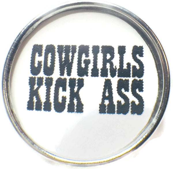 Cowgirls Kick Ass 18MM - 20MM Fashion Snap Jewelry Snap Charm