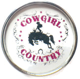 Cowgirl Country Pink 18MM - 20MM Fashion Snap Jewelry Snap Charm