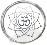 Namaste Aum and Lotus Flower Symbol 18MM - 20MM Fashion Snap Jewelry Snap Charm