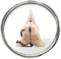 Namaste Hands With Mala Beads 18MM - 20MM Fashion Snap Jewelry Snap Charm