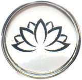 Namaste Lotus Flower Water Lily Symbol 18MM - 20MM Fashion Snap Jewelry Snap Charm
