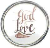 God Is Love 18MM - 20MM Fashion Snap Jewelry Snap Charm