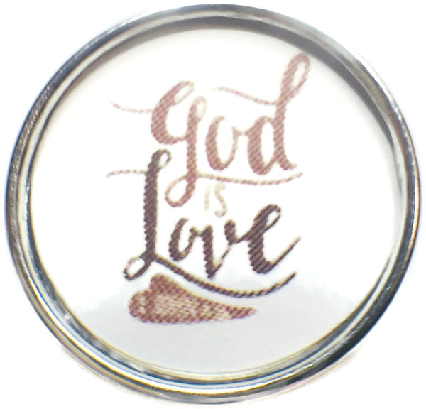 God Is Love 18MM - 20MM Fashion Snap Jewelry Snap Charm
