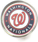 MLB Baseball Logo Washington Nationals 18MM - 20MM Fashion Snap Jewelry Snap Charm