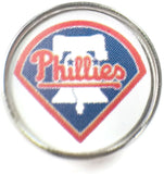 MLB Baseball Logo Philadelphia Phillies 18MM - 20MM Fashion Snap Jewelry Snap Charm