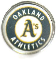 MLB Baseball Logo Oakland A's Athletics 18MM - 20MM Fashion Snap Jewelry Snap Charm