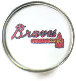 MLB Baseball Logo Atlanta Braves 18MM - 20MM Fashion Snap Jewelry Snap Charm
