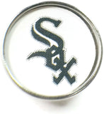 MLB Baseball Logo Chicago White Sox 18MM - 20MM Fashion Snap Jewelry Snap Charm