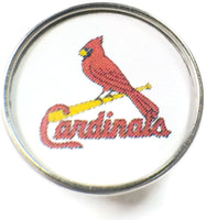 MLB Baseball Logo St Louis Cardinals 18MM - 20MM Fashion Snap Jewelry Snap Charm