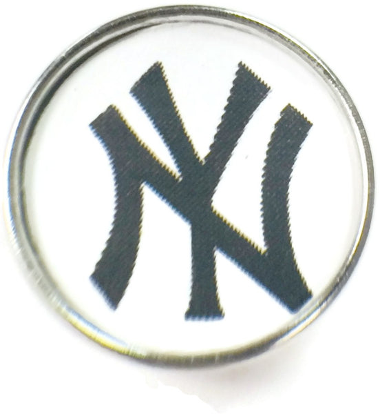 MLB Baseball Logo New York Yankees 18MM - 20MM Fashion Snap Jewelry Snap Charm