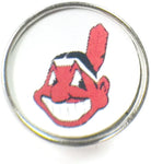 MLB Baseball Logo Cleveland Indians 18MM - 20MM Fashion Snap Jewelry Snap Charm