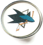 NHL Hockey Logo San Jose Sharks 18MM - 20MM Fashion Snap Jewelry Snap Charm