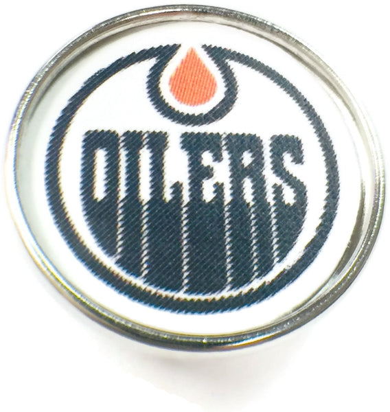 NHL Hockey Logo Edmonton Oilers 18MM - 20MM Fashion Snap Jewelry Snap Charm