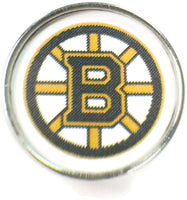 NHL Hockey Logo Boston Bruins 18MM - 20MM Fashion Snap Jewelry Snap Charm