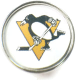 NHL Hockey Logo Pittsburgh Penguins 18MM - 20MM Fashion Snap Jewelry Snap Charm