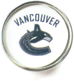 NHL Hockey Logo Vancouver Canucks 18MM - 20MM Fashion Snap Jewelry Snap Charm