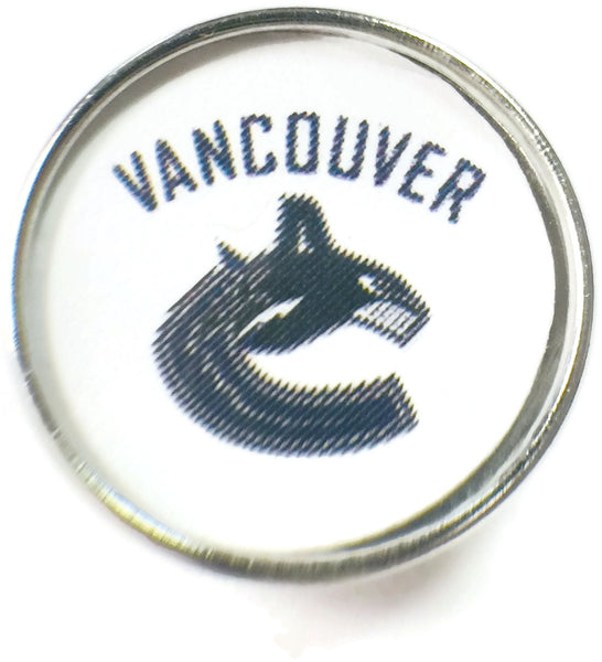 NHL Hockey Logo Vancouver Canucks 18MM - 20MM Fashion Snap Jewelry Snap Charm