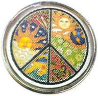 Peace Sign With Sun and Moon Beautiful 18MM - 20MM Fashion Snap Jewelry Charm