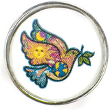 Colorful Sunshine Moon World Dove Leaf Art Deco Peace Snap Beautiful  18MM - 20MM Charm for Snap Jewelry