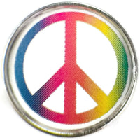 Colorful Peace Sign 18MM - 20MM Fashion Snap Jewelry Charm