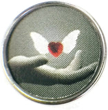 Hand Holding Heart With Wings Wife Fiance Love Of Your Life 18MM - 20MM Charm for Snap Jewelry