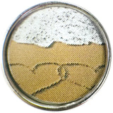 Two Sand Hearts Drawn On A Beach With Ocean Waves  18MM - 20MM Charm for Snap Jewelry
