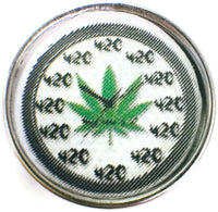 420 Watch Dial Marijuana Pot Leaf  18MM - 20MM Fashion Snap Jewelry Charm