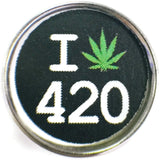 I Love 420 Marijuana Pot Leaf II 18MM - 20MM Fashion Snap Jewelry Charm