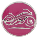 Biker Chic Motorcycle on Pink Fashion Snap Jewelry  Snap Charm
