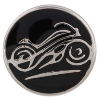 Biker Chic Motorcycle on Black Fashion Snap Jewelry  Snap Charm