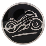 Biker Chic Motorcycle on Black Fashion Snap Jewelry  Snap Charm